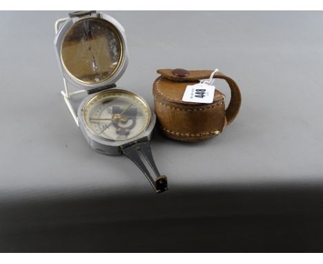 Stanley London vintage aluminium cased compass/level in a leather carry case