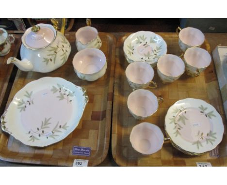 Two trays of Royal Albert bone china 'Braemar' tea service comprising: six teacups and saucers; six side plates; sandwich pla