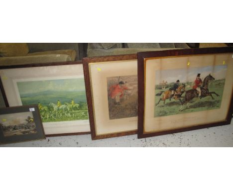 Group of assorted hunting prints, to include after Sir Alfred Munnings, 'The Bramham Moorhounds at Wheeton Whyn', after John 