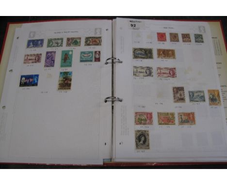 Commonwealth stamp collection in red file inc. Australia, British Guiana, Gold Coast, Rhodesia, few 100s earlies to QE II.