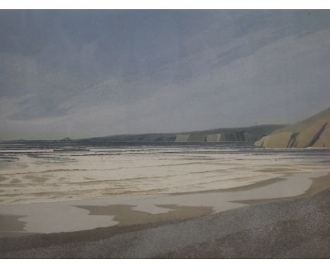 MICHAEL FAIRCLOUGH, Coastal View, limited edition print, numbered 84/350, signed, framed and glazed; together with JOHN ROGER
