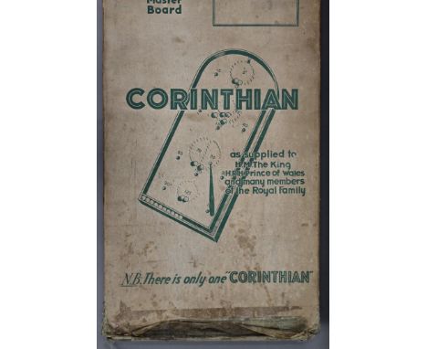 A vintage boxed Corinthian Bagatelle board. 77 cm high.