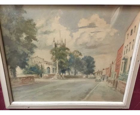 Ella Arawhinoa Constable (1893-1966), watercolour- Dedham High street, signed, glazed frame