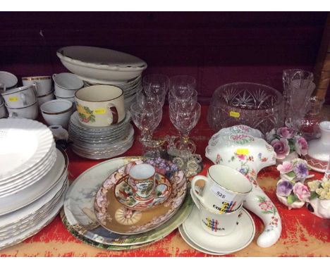 Quantity glassware, ceramics, ornaments, two silver plated cigar boxes and other sundries