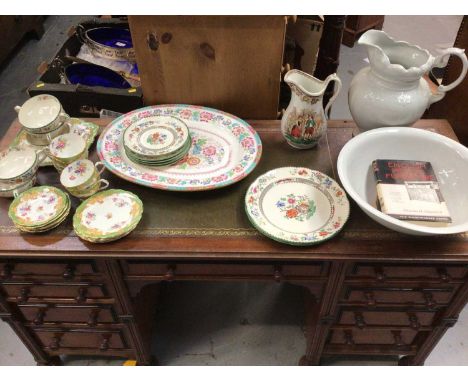 Collection of china by Spode, Paragon and others, books etcCondition report: Two Spode saucers have chips on the rim. One sou