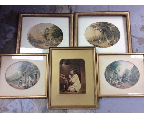 Collection of Le Blond and Baxter prints, plus a group of oil on canvas portrait studies 