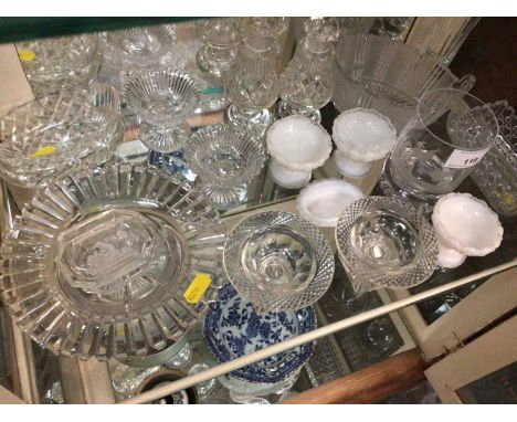 19th century and later glassware, including cut glass salts and casters