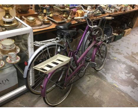 Two ladies bicycles, Raleigh Shopper and a Raleigh Caprice