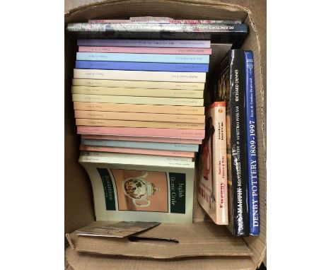 Two boxes of books, mostly English Ceramic Circle books and catalogues