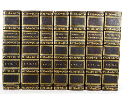 Herodotus Herodoti Musae, sive Historiarum Libri IX ..., 1817, [with] Lexicon Herodoteum, 1824, Treuttel et Wurtz, seven volu