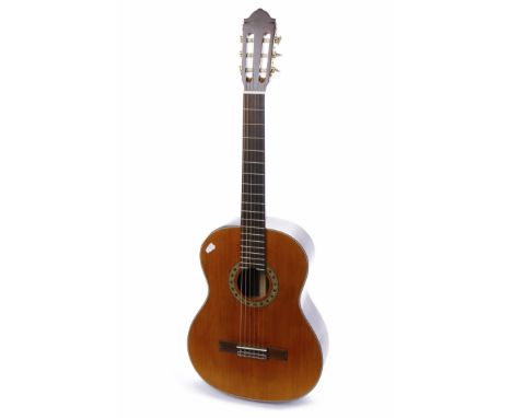 ACOUSTIC CLASSICAL GUITARno maker, natural finish, inlay around soundhole, 19 frets, 26" scale, nylon strings, with bag