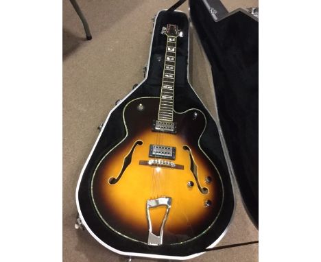 PEAVEY ROCKINGHAM ELECTRIC GUITARN0xxxxxxxx0, HH configuration, f holes, sunburst finish, spruce top, maple back, sides and n