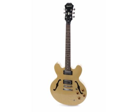 EPIPHONE DOT NA 335 HOLLOW BODY ELECTRIC GUITARserial number 1xxxxxxxxx5, two humbuckers, Grover tuning pegs, f holes, three 