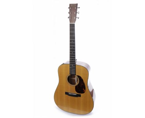 MARTIN D18 ACOUSTIC GUITARserial number 6xxxxx0, microphone in soundhole, natural spruce top and mahognay back and sides, ros