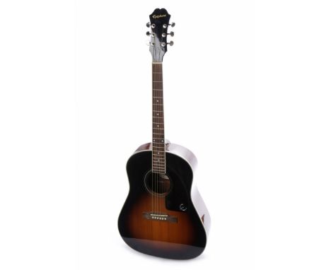 EPIPHONE AJ-200EVS ACOUSTIC GUITARserial number 1xxxxxxxx9, vintage sunburst spruce top, mahogany body and neck, rosewood fre