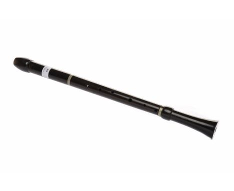 WOODEN BASS RECORDER BY BARENREITERwith nickel plated mounts, stamped 'BARENREITER', 57.5cm long 