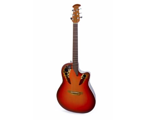 OVATION ELITE S868AX SPECIAL CUSTOM ELITE ELECTRO ACOUSTIC GUITARserial number 6xxxx7, Made in USA - on rear of headstock, Ov