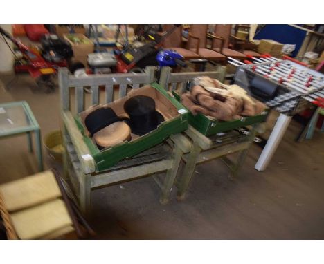 Pair of outside bench type chairs
