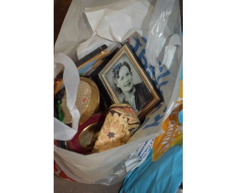Bag containing various trinket boxes, photo frames etc