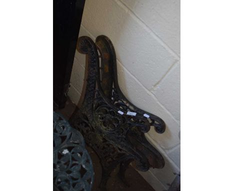 Pair of cast bench ends