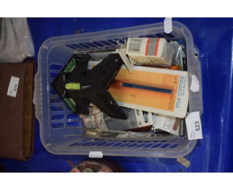 Box containing a quantity of various small tools, saw blades etc