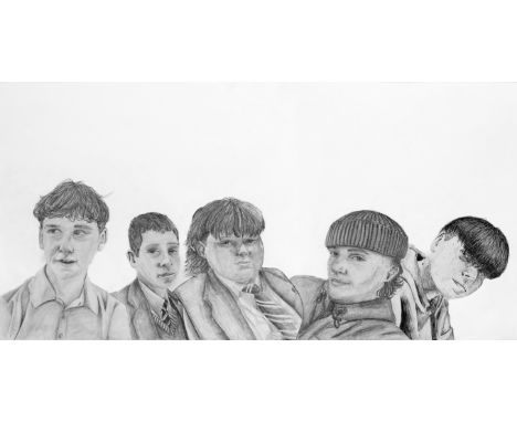 Pencil on paper - Framed 840mm x 440
ARTIST STATEMENT: This intimate pencil sketch captures the joy and camaraderie of friend