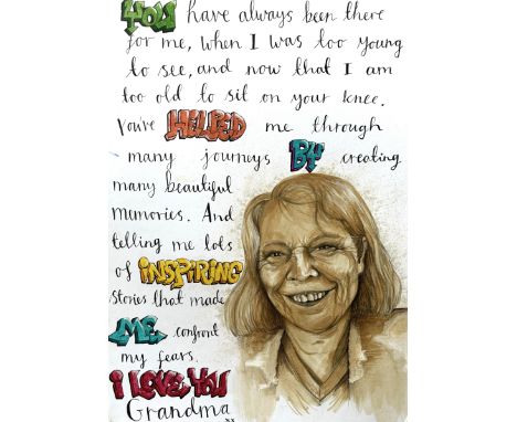 Pencil, pen gouache and coffee - Framed 460mm x 630
** IMPORTANT CONDITION OF SALE FOR THIS LOT: This piece forms part of the