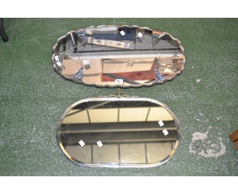 An Art Deco wall mirror; another 1940's (2)