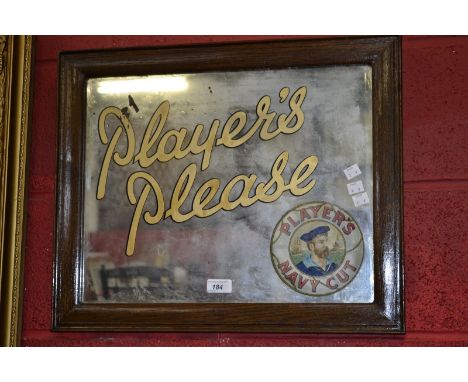 Advertising - A wall mirror advertising Players Navy cut c.1960/70`s.