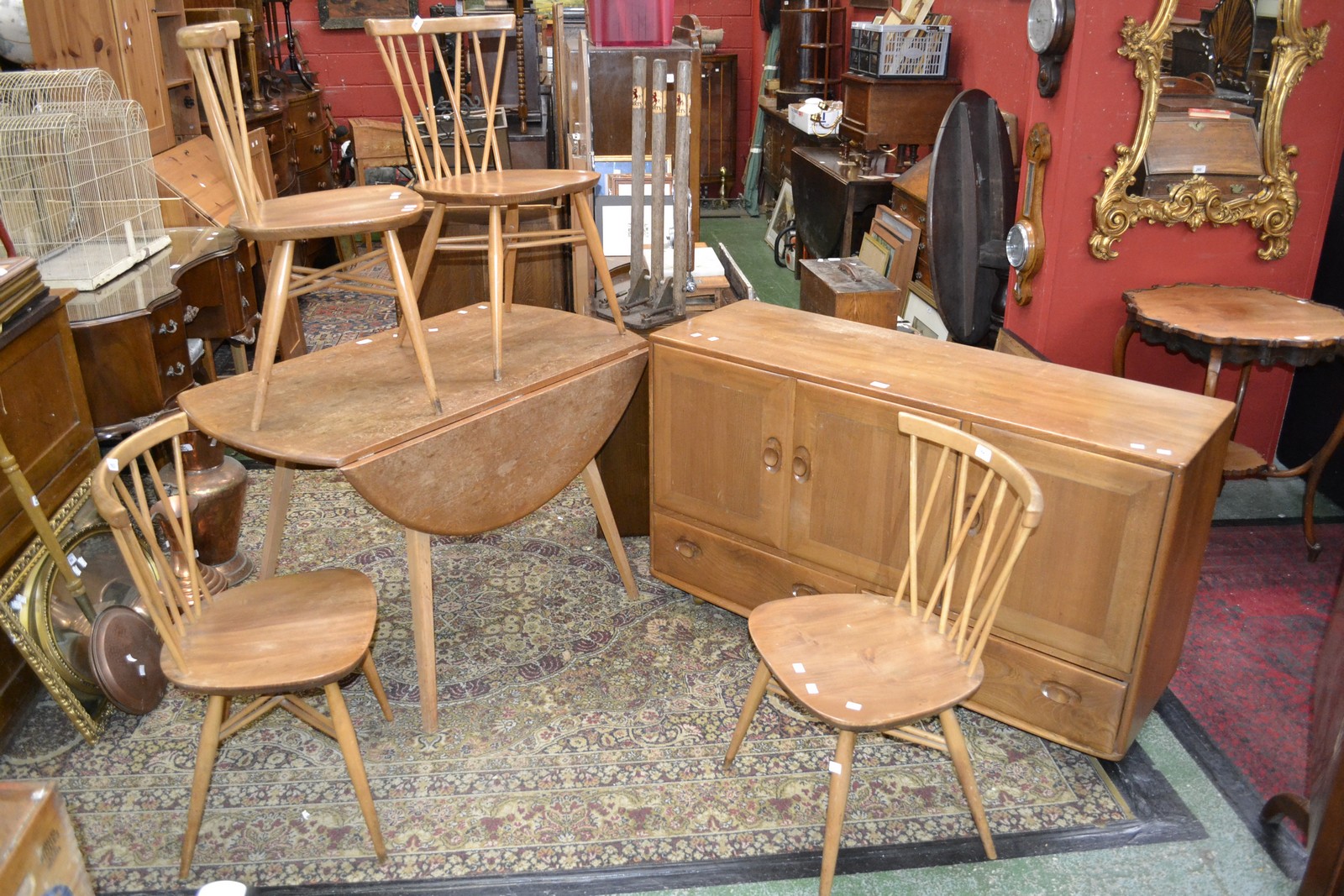 An Ercol Dining Room Suite Comprising Four Ercol For John Lewis