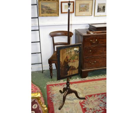 A George III mahogany firescreen, c.1810