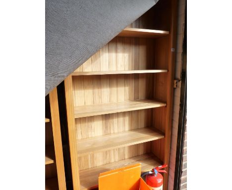 Pair of Light Oak Bookcases with removable shelves 