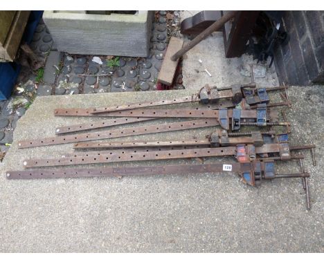 8 Vintage Record Sash Clamps 