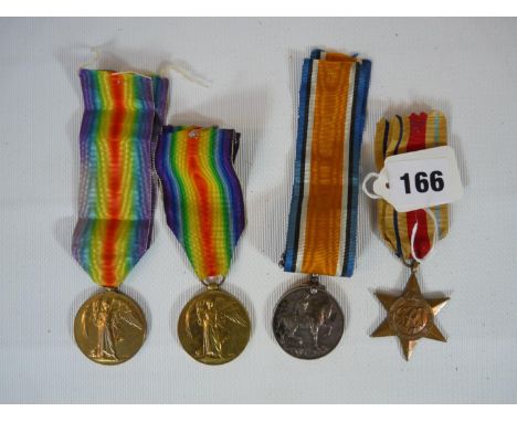 4 WW1 Medals on Ribbons inc. 1914-18 for 13852 SJT H J Paynter ASC, Civialisation Medal for 2626 PTE E Ford R Sussex, 375516 