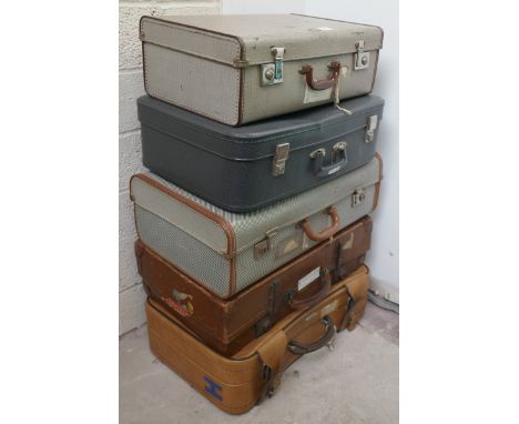 5 vintage suitcases 