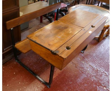 Vintage double school desk 
