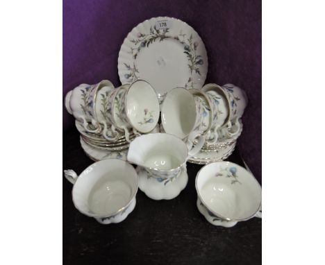A part tea service by Royal Albert in the Brigadoon pattern