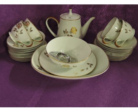 A part tea service by Noritake in the Rosewin pattern