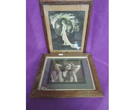 Two vintage pictures one art deco print and one photograph