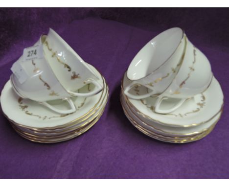 A part Royal Worcester tea service Gold Chantily approx 16 pieces