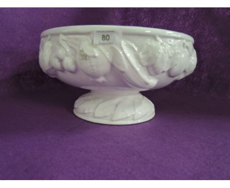 A large ceramic white glaze fruit bowl
