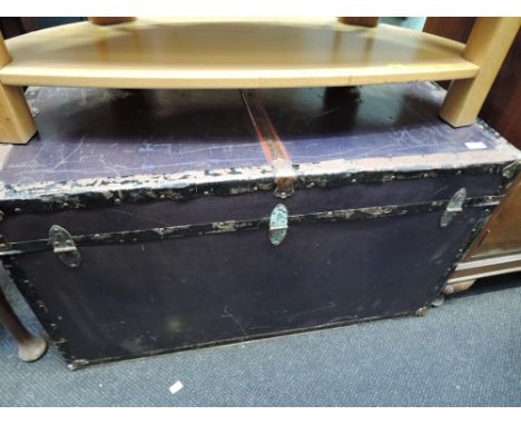 A vintage travel trunk