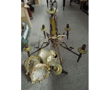 A vintage ceiling light fitting 
