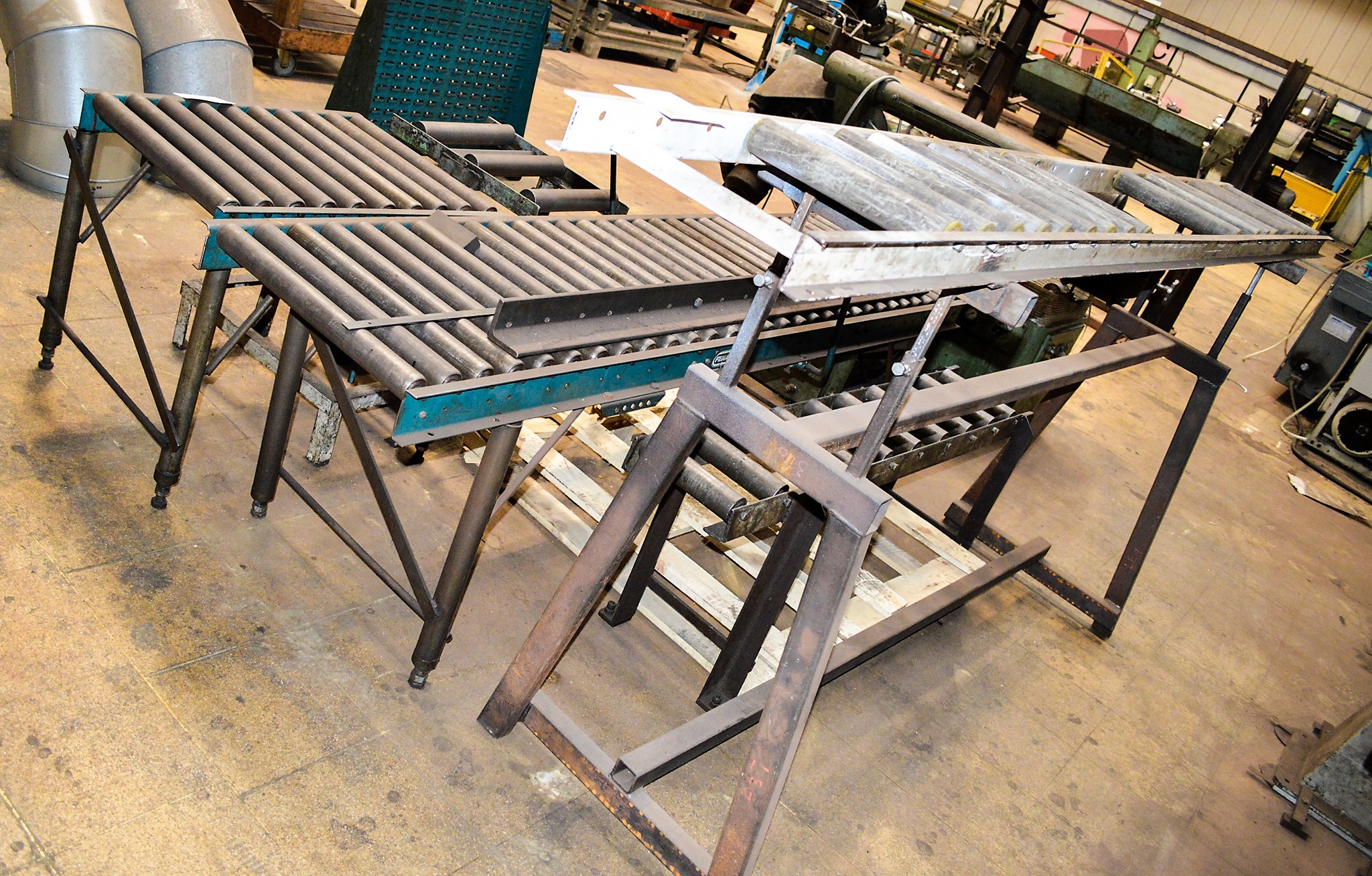 5 miscellaneous steel roller tables