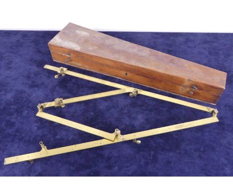 A Victorian lacquered brass pantograph by Dollond of London, signed, with impressed measuring marks, all raised on bone caste