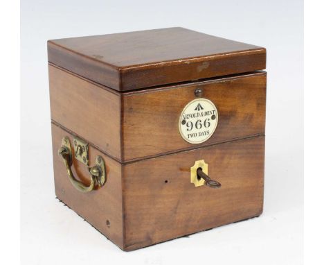 A George IV two-day marine chronometer by Arnold & Dent, the 3½" silvered dial signed Arnold & Dent 84 Strand London No. 966,