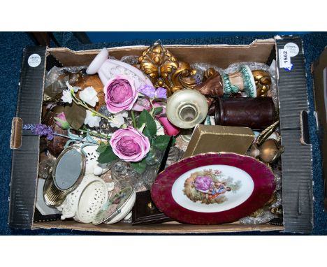 Mixed Lot Of Collectables To Include Bibles, Wedgwood Blue Jasperware Lidded Trinket Pot, Hermle German Made Carriage Clock, 