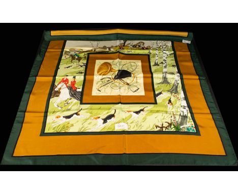 A Rare Vintage Gucci Silk Scarf Designed By Vittorio Acornero  A collectable piece in wonderful condition; the square scarf f