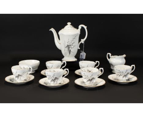 Doulton Group Paragon - Elegant ( 15 ) Piece Bone China Tea-Service, Pattern no 714. Long Leaf / Pod Design, Finished In Gold