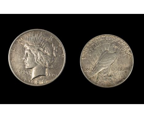 American Liberty Peace Silver One Dollar - Date 1923. Mint Philadelphia. Please See Photo. 